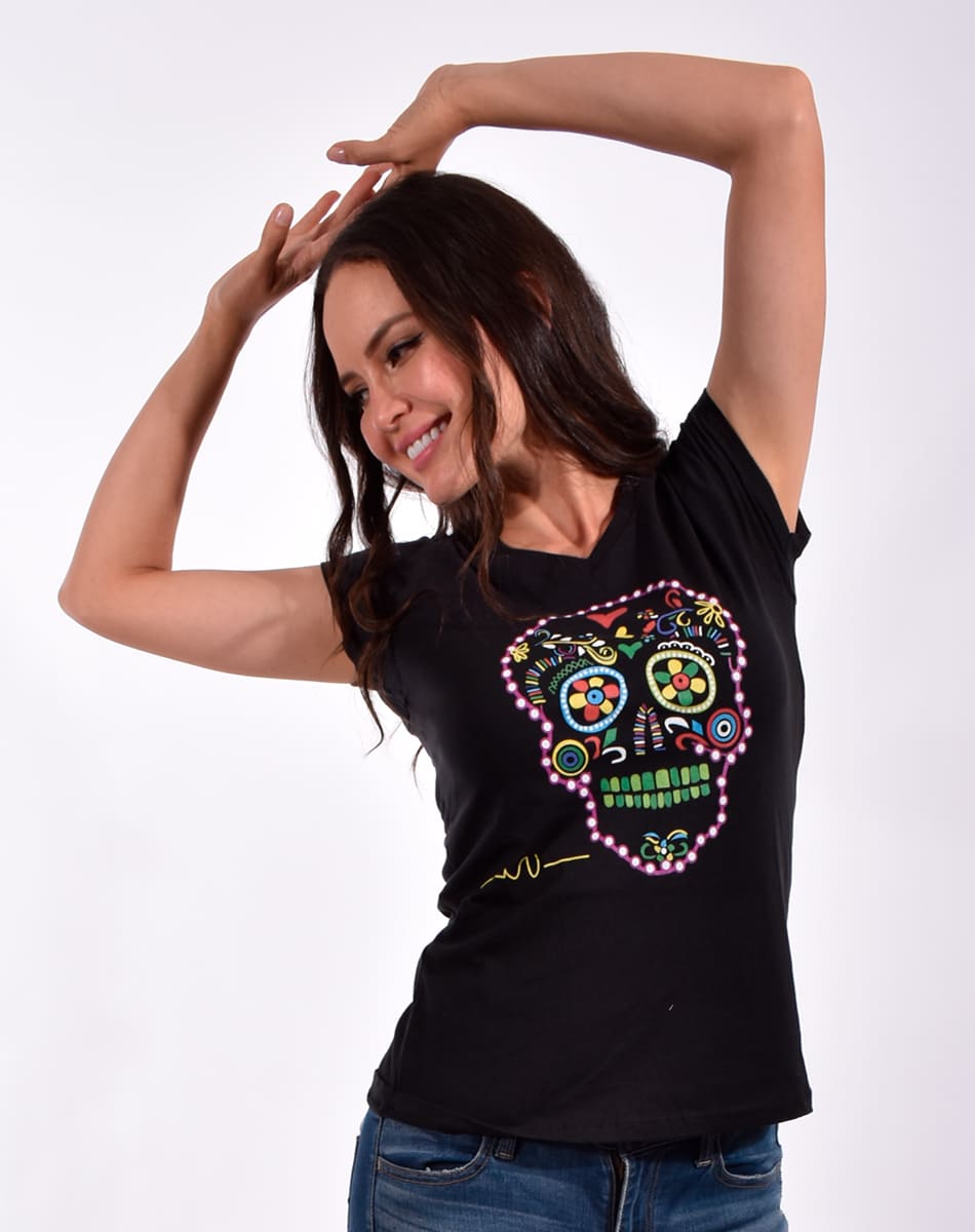 Karani Art Playera De Calavera Para Mujer Calavera Imperial