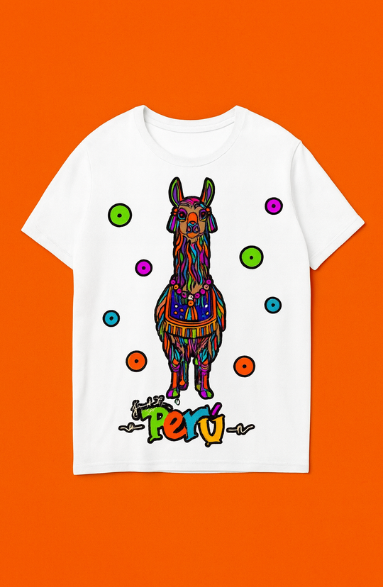 UNISEX T SHIRT LLAMA FELIZ