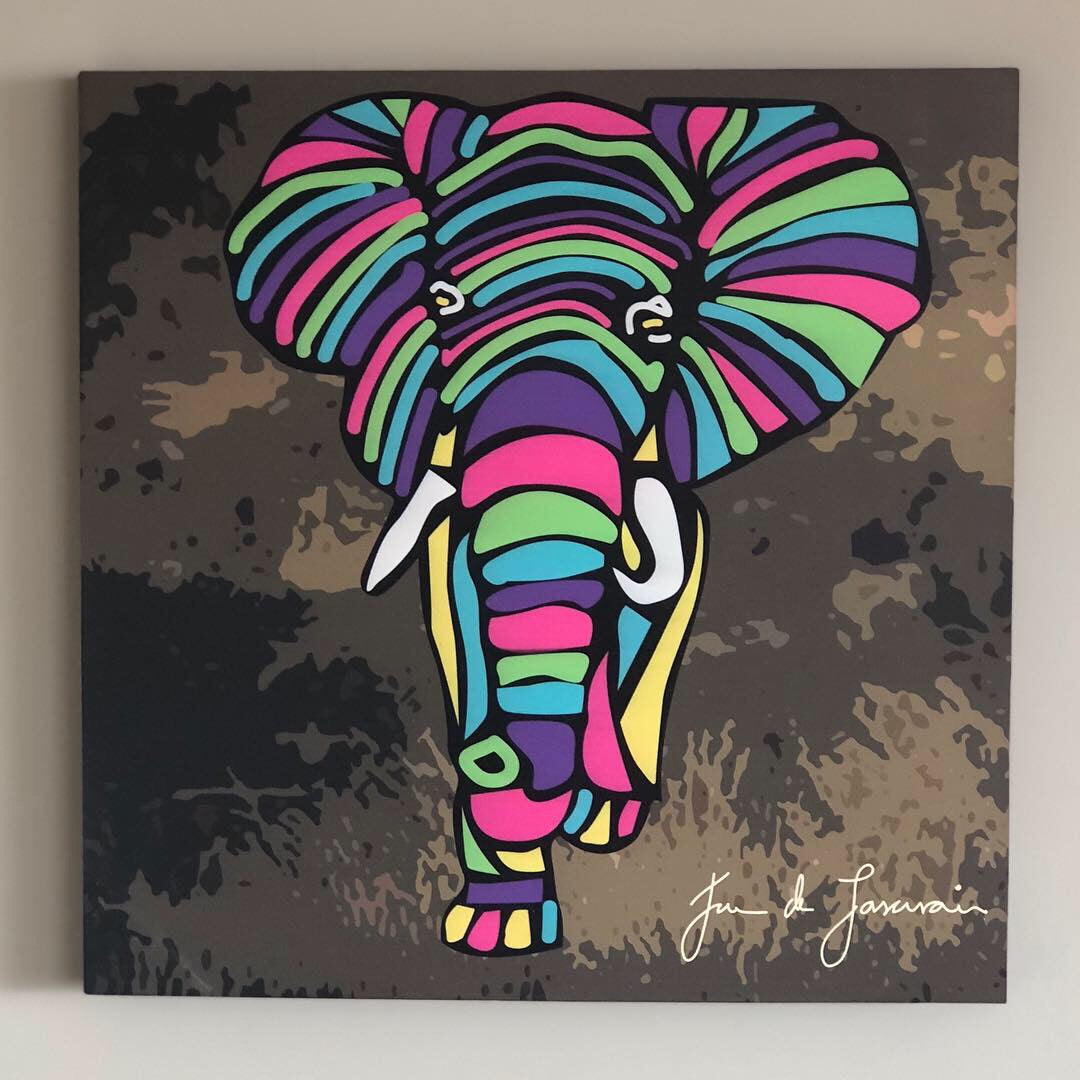 ART PRINTED IN MDF - ELEPHANT